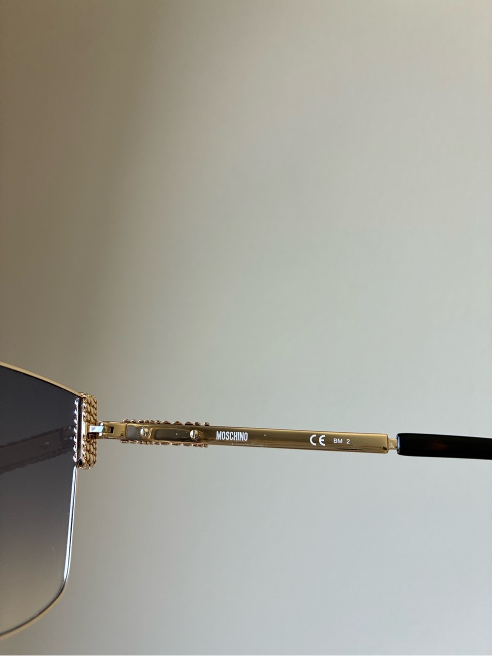 Moschino Gold Geometric Sunglasses | Original Case - Picture 4 of 9